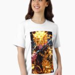 Golden Nine-Tailed Ninja Awakening – Fiery Anime Warrior Art Unisex T-Shirt