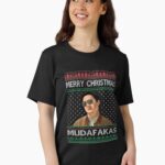 HANGOVER MERRY CHRISTMAS MUDAFAKAS Meme Ugly Sweater Design Christmas Hangover Movie Fan Art PEW PEW Unisex T-Shirt