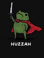Huzzah Frog Knight Funny Sword Meme Quote Unisex T-Shirt - Image 7