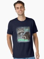 I am trying my best raccoon word art meme Unisex T-Shirt - Image 2