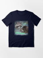 I am trying my best raccoon word art meme Unisex T-Shirt - Image 3