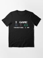 I Game Therefore I Am T-Shirt | Funny Gaming Controller Quote | Retro Video Games Console Player Gift Unisex T-Shirt - Image 3