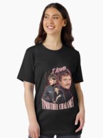 I Love Timothee Chalamet Pedro Pascal Cursed Fan Collage Unisex T-Shirt - Image 2