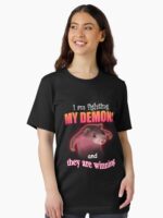 I'm fighting my demons and they are winning word art meme Unisex T-Shirt