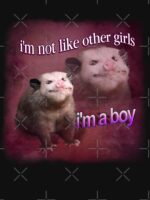 I'm not like other girls, I'm a boy possum word art Unisex T-Shirt - Image 7