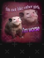 I'm not like other girls, I'm worse possum word art Unisex T-Shirt - Image 7
