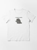 I Require Snacks Funny Raccoon Unisex T-Shirt - Image 3