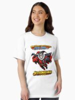 Jestermax-Man Funny Comic Superhero Jester Meme – Lonely Humor Nerd Parody Design Unisex T-Shirt - Image 2