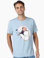 Kawaii Pink-Haired Anime Girl and Fluffy Dog - Hai! Unisex T-Shirt