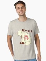 Kawaii Pink-Haired Anime Girl and Fluffy Dog - Hai! Unisex T-Shirt