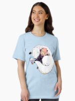 Kawaii Pink-Haired Anime Girl and Fluffy Dog - Hai! Unisex T-Shirt