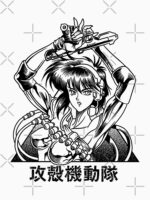 Motoko Ghost action anime in the shell art black and white Unisex T-Shirt