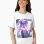 Pastell Anime Girl mit Kuchen – Cute Dessert Anime Design Unisex T-Shirt