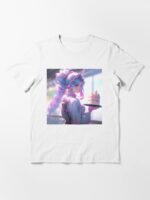 Pastell Anime Girl mit Kuchen – Cute Dessert Anime Design Unisex T-Shirt