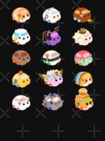 Pui Pui Molcar Assorted Characters - Black Unisex T-Shirt