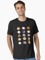Pui Pui Molcar Assorted Characters - Black Unisex T-Shirt