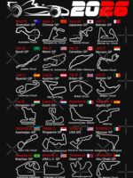 Calendar Formula race cars 2026 named circuits v2 Essential T-Shirt