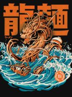 Black Great Ramen Dragon off Kanagawa Essential T-Shirt