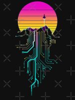 Synth Mountain Sunrise Essential T-Shirt