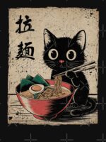 Cat Ramen Japanese Funny Graphic Tees Kawaii Cat Anime Gifts Essential T-Shirt
