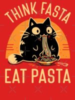 Think Fasta Eat Pasta - Funny Hungry Cat Essential T-Shirt