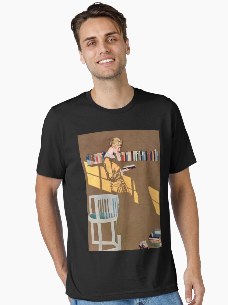 Reading by the bookshelf (Fadeaway girl) Unisex T-Shirt