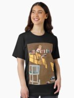 Reading by the bookshelf (Fadeaway girl) Unisex T-Shirt