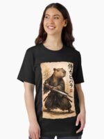 Retro Vintage Japanese ink art, samurai Capybara illustration Unisex T-Shirt