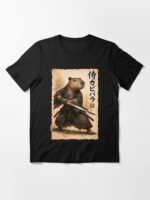 Retro Vintage Japanese ink art, samurai Capybara illustration Unisex T-Shirt