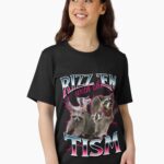 Rizz Em With the Tism Meme - Funny Autism Racoon in vintage 90s bootleg style Unisex T-Shirt