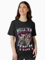 Rizz Em With the Tism Meme - Funny Autism Racoon in vintage 90s bootleg style Unisex T-Shirt