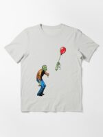 Sad Zombie with Balloon Unisex T-Shirt - Image 3