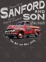 Sanford and Son We buy and Sell Junk Beat Up Red Truck Unisex T-Shirt - Image 7