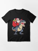 Santa Riding Dinosaur T rex T Shirt Christmas Gifts X-mas Kids Boys Girls Man Women Unisex T-Shirt - Image 3