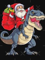 Santa Riding Dinosaur T rex T Shirt Christmas Gifts X-mas Kids Boys Girls Man Women Unisex T-Shirt - Image 7