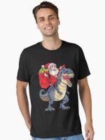 Santa Riding Dinosaur T rex T Shirt Christmas Gifts X-mas Kids Boys Girls Man Women Unisex T-Shirt