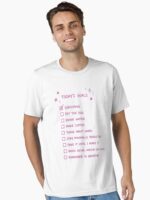 Sarcastic Today's Goals List Funny Low Effort Adulting Humor Pink To Do Checklist Unisex T-Shirt - Image 2