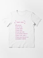Sarcastic Today's Goals List Funny Low Effort Adulting Humor Pink To Do Checklist Unisex T-Shirt - Image 3