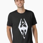Skyrim Symbol White Blue Color Unisex T-Shirt