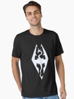 Skyrim Symbol White Blue Color Unisex T-Shirt