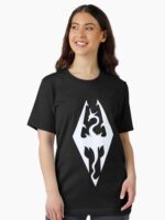 Skyrim Symbol White Blue Color Unisex T-Shirt - Image 2
