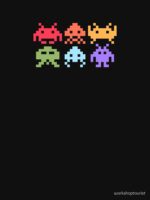 Space Invaders Pixel Art Rainbow Aliens Unisex T-Shirt - Image 7
