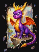 Spyro the Dragon: Bursting Through Reality 3D Illusion Unisex T-Shirt - Image 7
