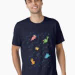 Dinosaurs In Space Pattern Essential T-Shirt