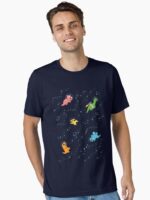 Dinosaurs In Space Pattern Essential T-Shirt