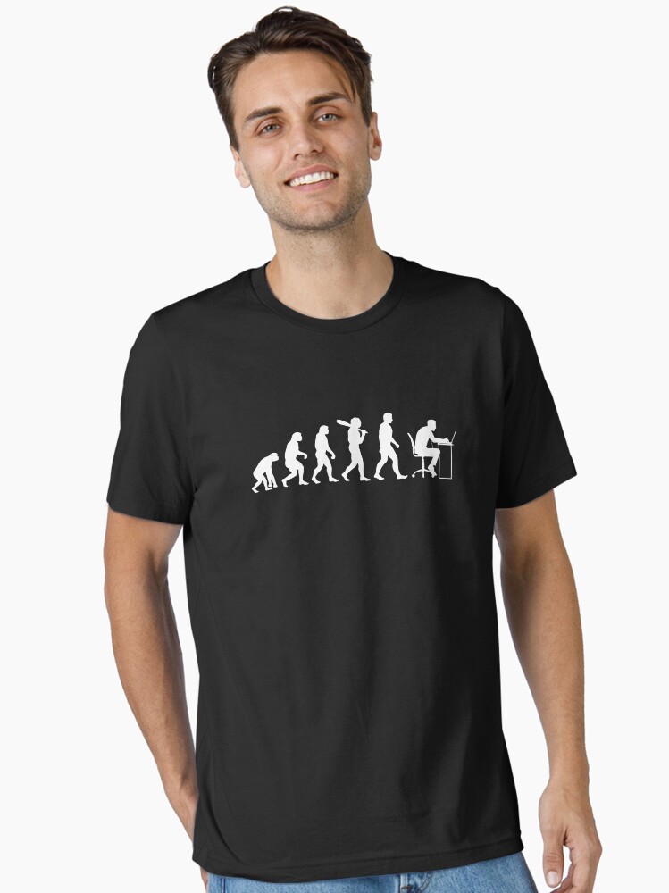 Coding Evolution - Funny Programmer Web Dev Coder Programmers Hilarious Programming Software Developer Darwinism Geek Saying Darwin Quote Essential T-Shirt