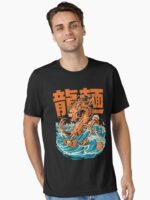 Black Great Ramen Dragon off Kanagawa Essential T-Shirt