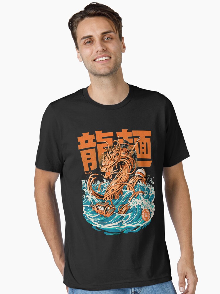 Black Great Ramen Dragon off Kanagawa Essential T-Shirt