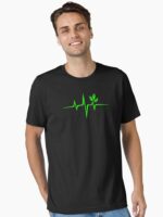 Heartbeat, Pulse Green, Vegan, Frequency, Wave, Earth, Planet Essential T-Shirt