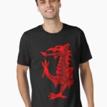 Welsh Dragon - Red Hatching Essential T-Shirt